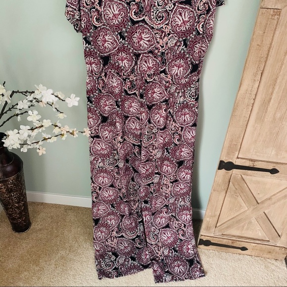NYCollection Paisley Print Belted Jumpsuit Size 2X - Picture 7 of 9
